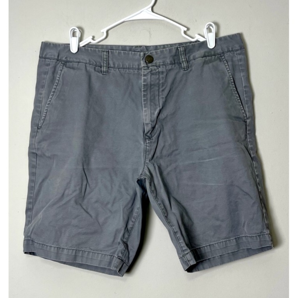 Bonobos Shorts‎ Men's 35 Gray Steel Grey Flat Front Chino 9" Inseam Everyday